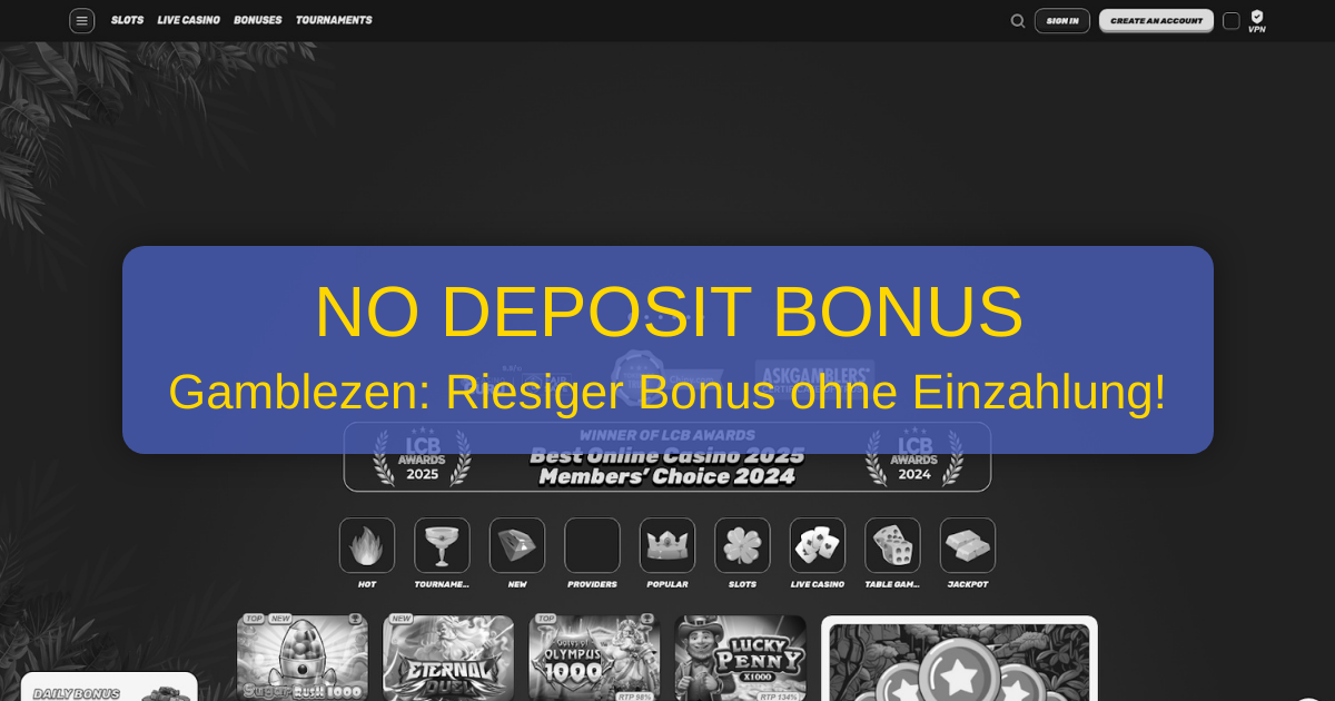 gamblezen no deposit bonus 2026 Deutschland | Bonus ohne Einzahlung